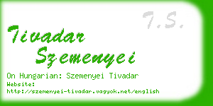 tivadar szemenyei business card